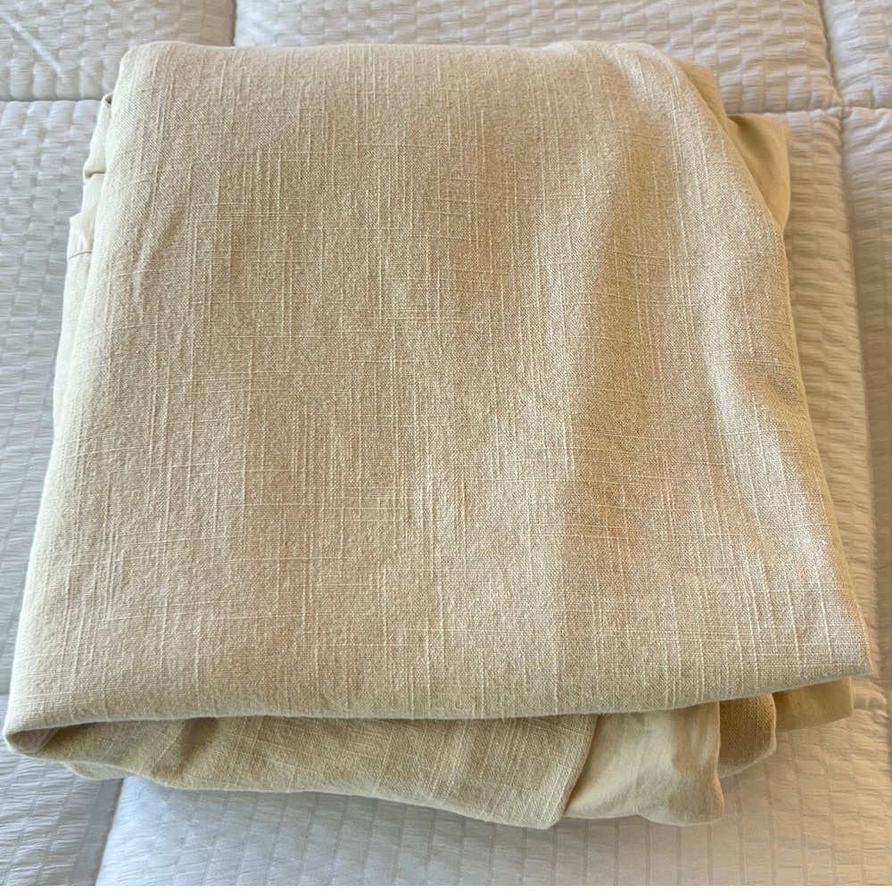 Casaluna Heavyweight Linen Blend Duvet Cover Full / Queen Natural Beige Textured - Picture 4 of 8